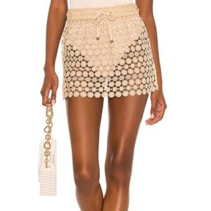 Lovers + Friends Chiara Mini Skirt Sandstone